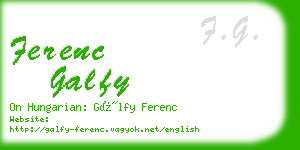 ferenc galfy business card